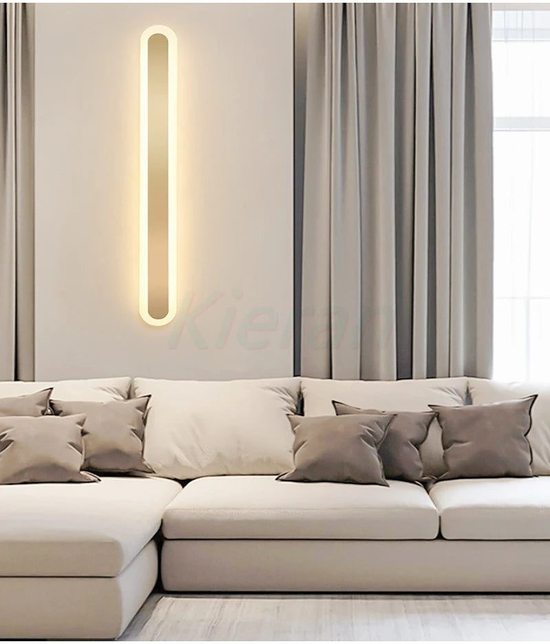 Modern Minimalist Long Strip LED Wall Lamps Bedroom Bedside Wall Lights Stairway  Living Room Background Room Decor Wall Lights