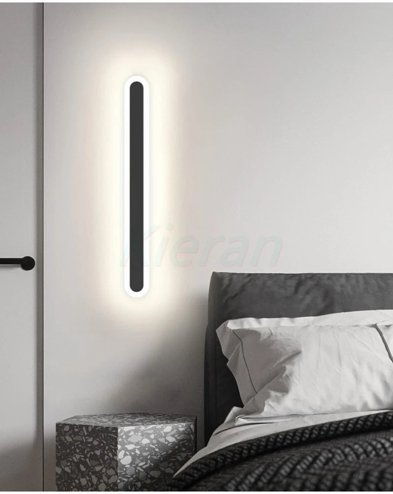 Modern Minimalist Long Strip LED Wall Lamps Bedroom Bedside Wall Lights Stairway  Living Room Background Room Decor Wall Lights