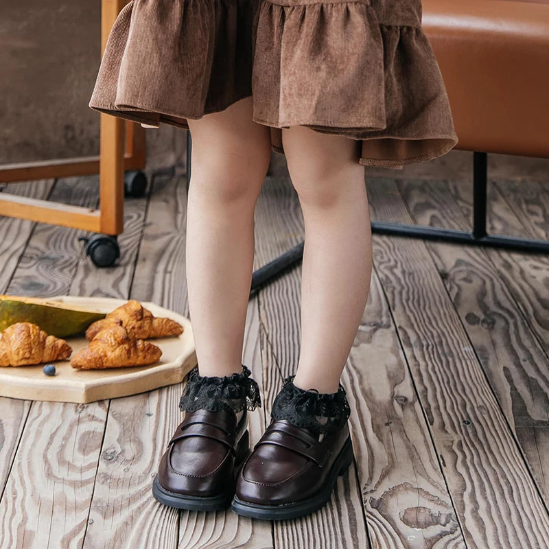 Summer Baby Girls 0-8 Y Ruffle Lace Ultra-Thin Crystal Sheer Socks Kids Girls Princess Ankle Frilly Lace Invisible No Show Socks