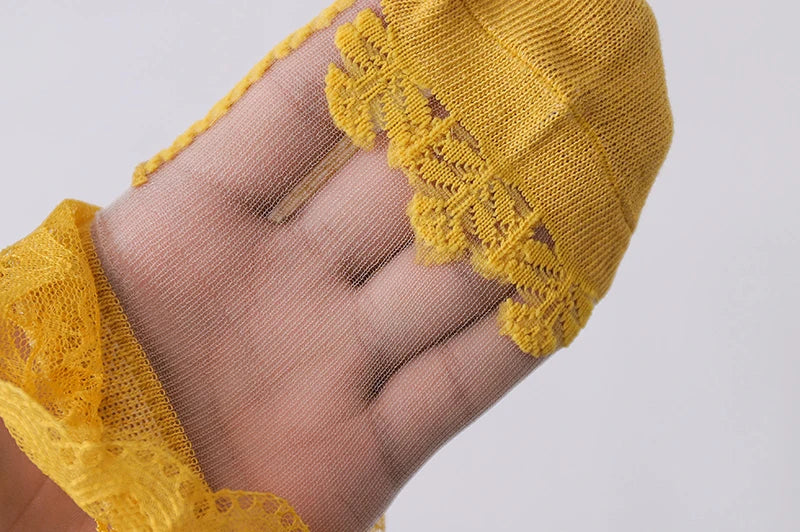 Summer Baby Girls 0-8 Y Ruffle Lace Ultra-Thin Crystal Sheer Socks Kids Girls Princess Ankle Frilly Lace Invisible No Show Socks