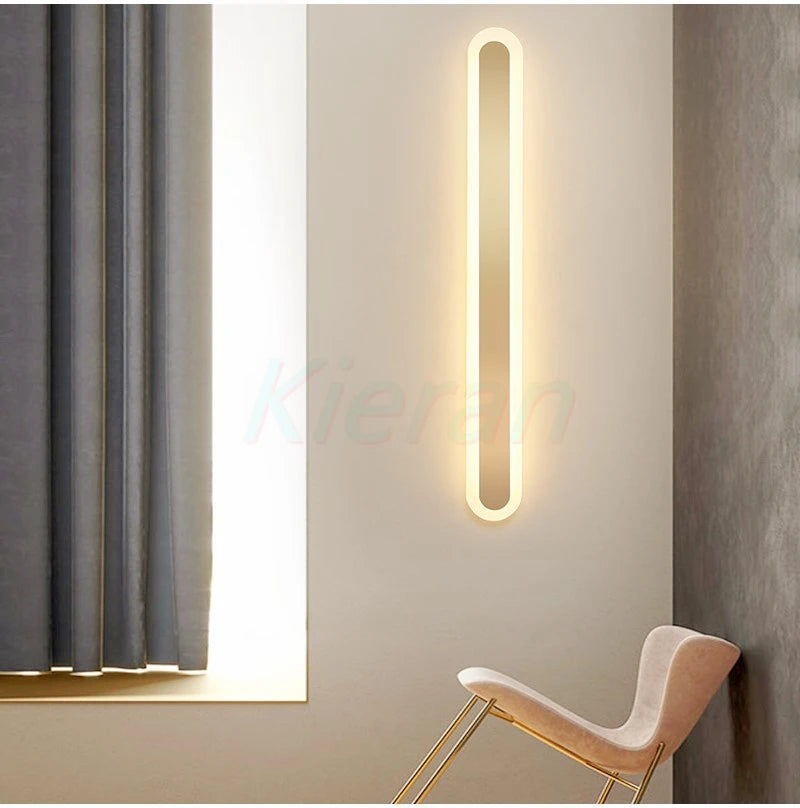 Modern Minimalist Long Strip LED Wall Lamps Bedroom Bedside Wall Lights Stairway  Living Room Background Room Decor Wall Lights