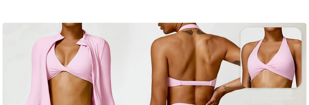 Women Seamless Yoga Set 2PCS Gym Clothes for Female Workout Halter Bra High Waist Leggings Sexy Fitness Sportswear Sports Suits