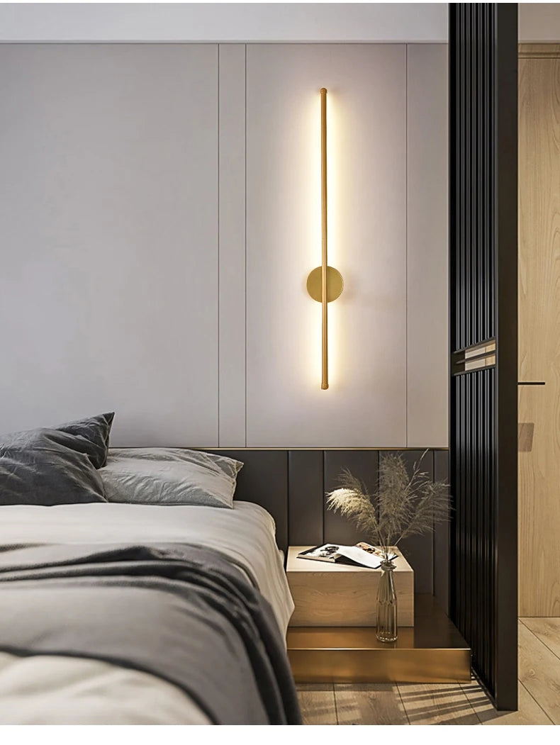 Modern LED Wall Lamp Minimalist Led 40/55cm Light Bedroom Bedside Long Strip Wall Sconces Living Room Home Indoor Lighting