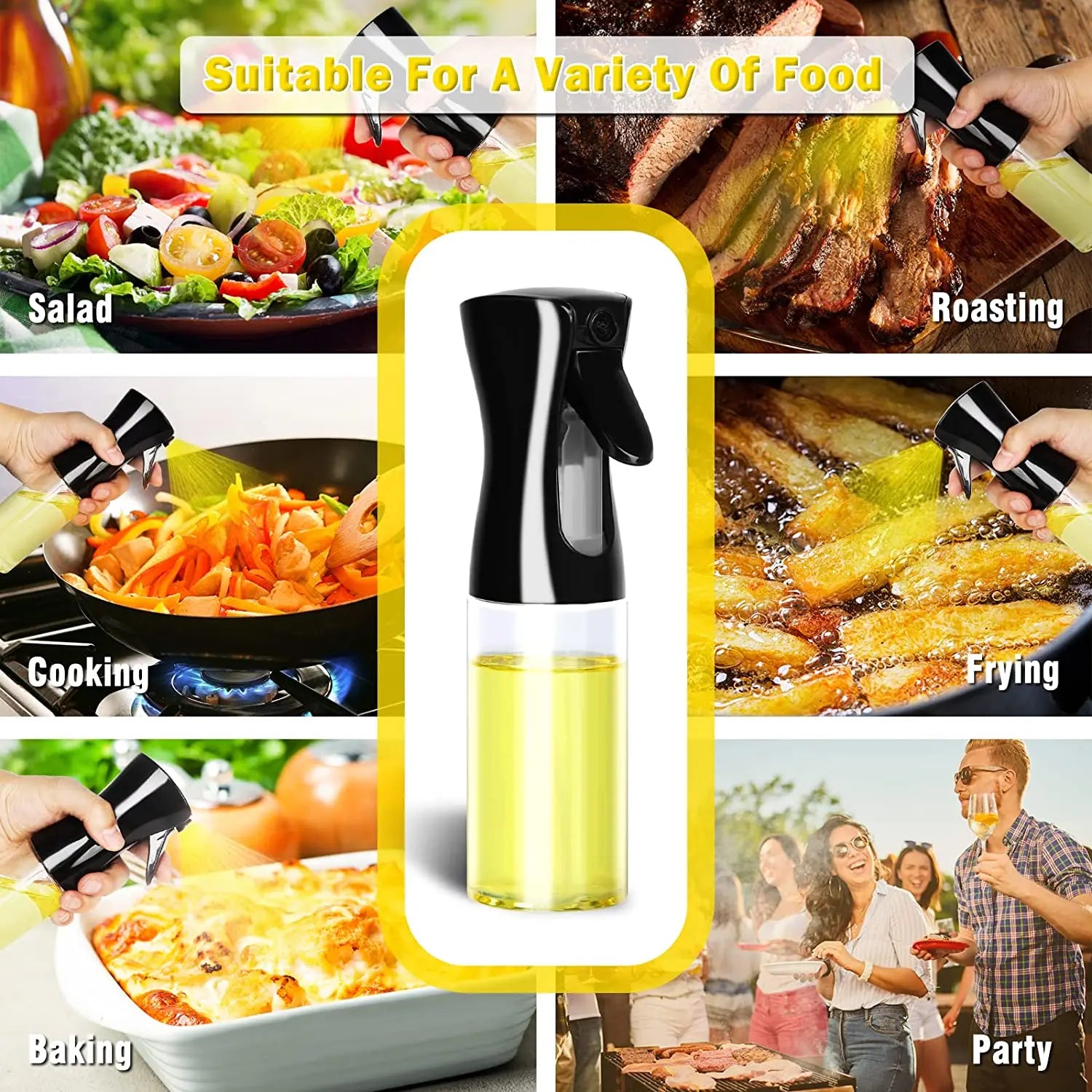 200ml Kitchen Oil Spray Bottle Plastics Olive Acid Sprayer for BBQ Baking Oil Dispenser Nebulizer Accessories BBQ Kitchenware
