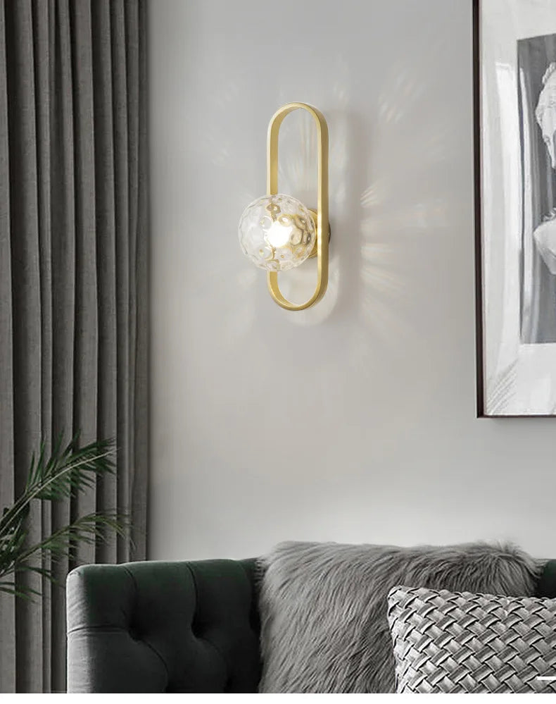 Modern Minimalist LED Wall LampS Bedroom Bedside LED E27 Wall Sconce Lamp Staircase Living Room Background Wall Glass Wall Light