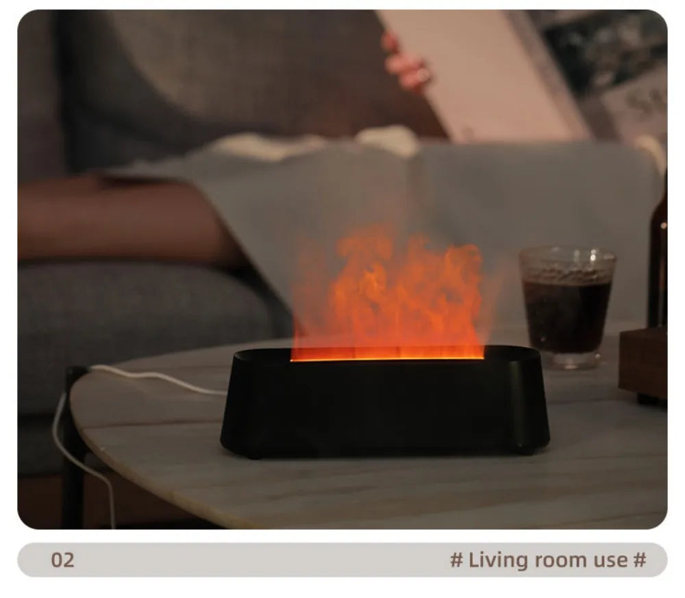 Essential Oil Aroma Diffuser Multicolor Flame Humidifier Timing Protect Colorful Ambient Light Home Air Humidifier Aroma Machine