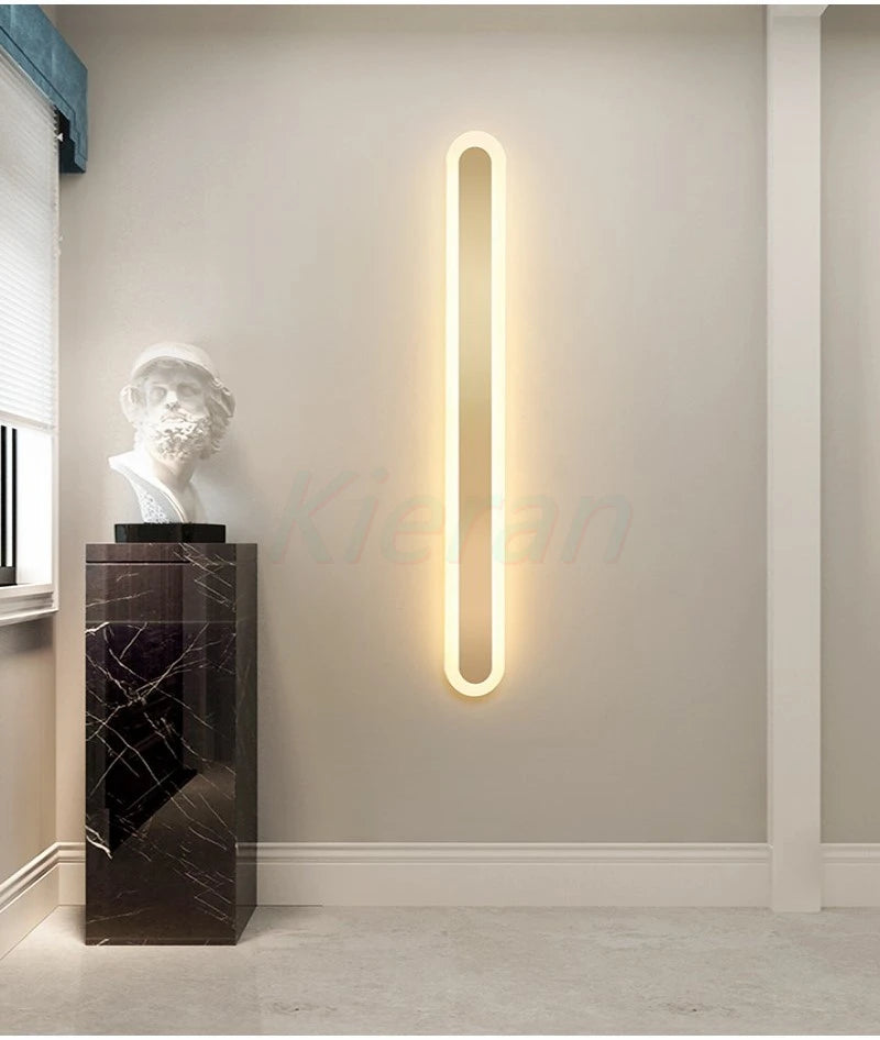 Modern Minimalist Long Strip LED Wall Lamps Bedroom Bedside Wall Lights Stairway  Living Room Background Room Decor Wall Lights