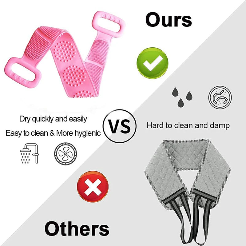 Silicone Body Scrubber Back Massage Exfoliating Sponge Bathroom Bath Brush Scrub Shower Brush Body Wash Scrub Removal Bath Spong