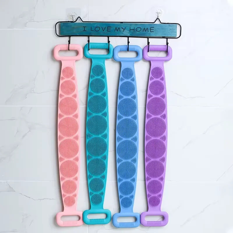 Silicone Body Scrubber Back Massage Exfoliating Sponge Bathroom Bath Brush Scrub Shower Brush Body Wash Scrub Removal Bath Spong
