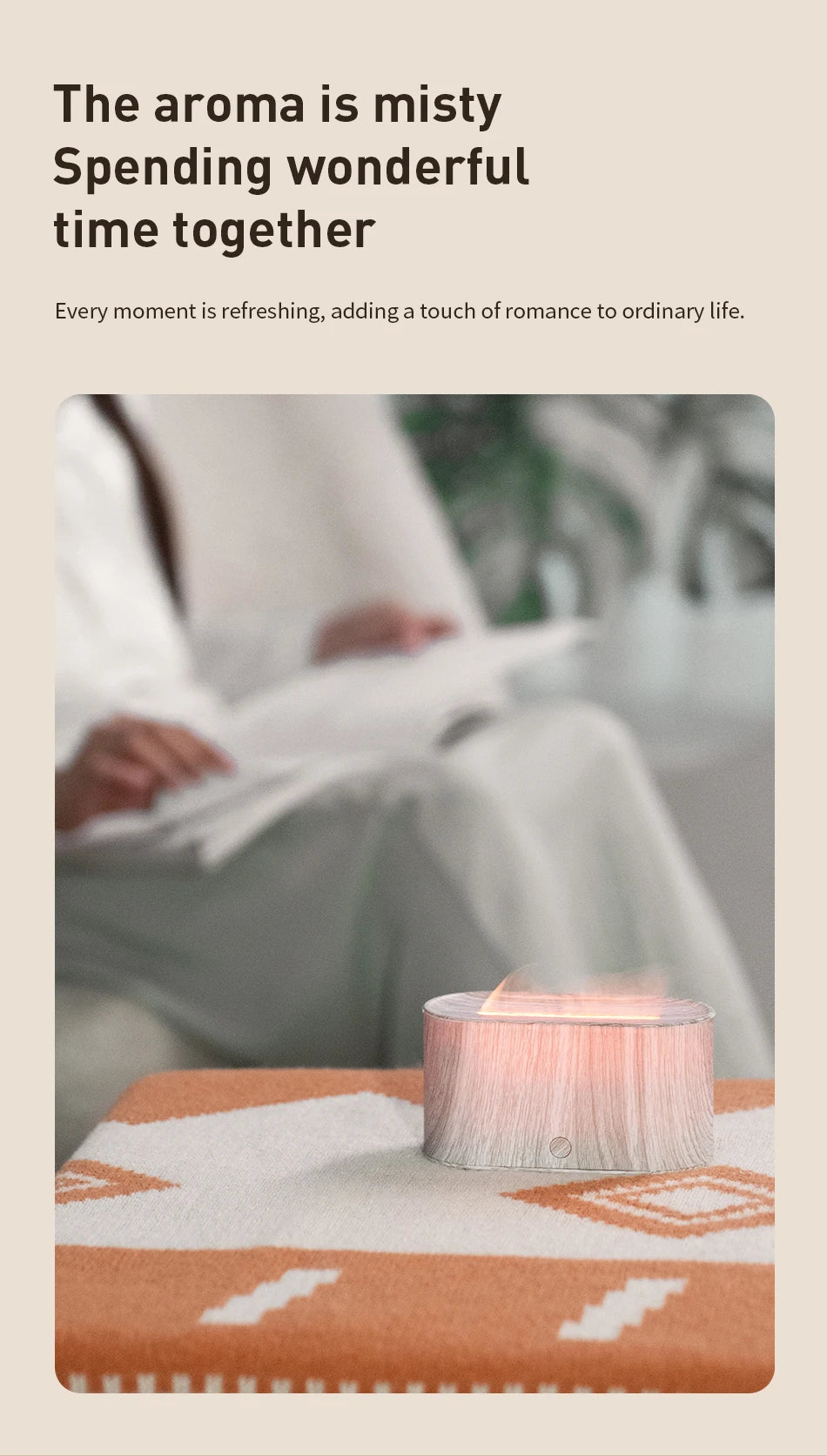 160ml Flame Diffuser Humidifier 7 Colors Light Changing Essential Oil Diffusers Aromatherapy Diffusers for Home Office Bedroom