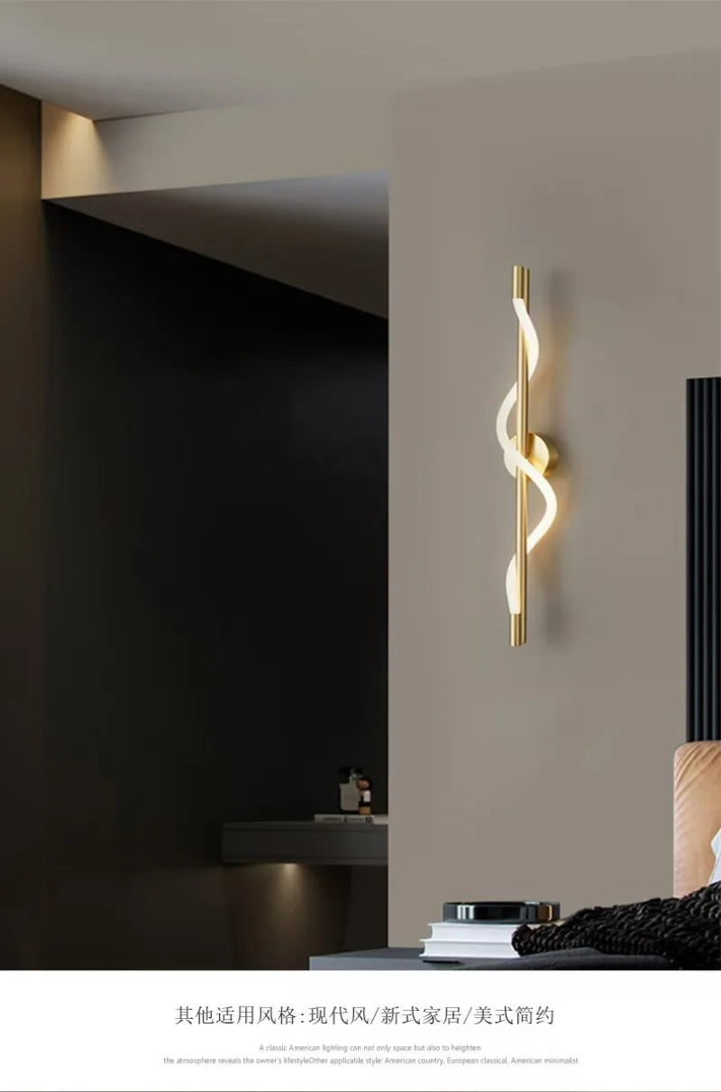 Bedroom Bedside LED Wall Lamp Italian Minimalist Designer Creative Art Living Room TV Background Corridor Staircase Decoration