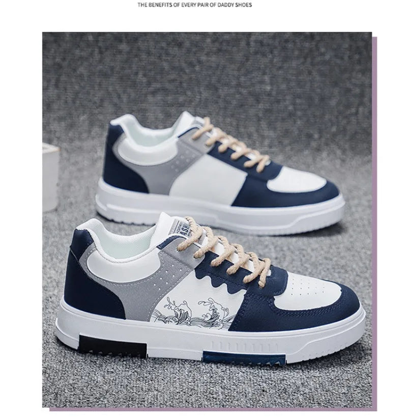 Men's Thick Soles Casual Shoes Four Seasons Soft Sole Low Tops Outdoor Walking Shoes Fashion Sports Board Shoes Vulcanized Shoes