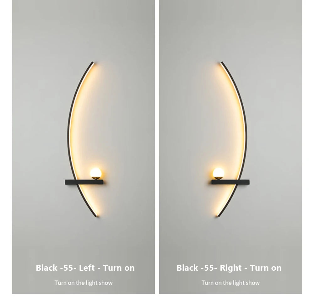 Minimalist LED Wall Lamp Modern Stripes Wall Sconce For Bedroom Bedside Living Room Study Stairs Home Decor Indoor Fixture