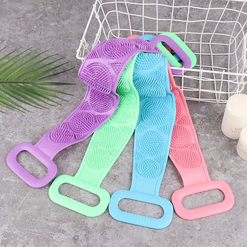 Silicone Body Scrubber Back Massage Exfoliating Sponge Bathroom Bath Brush Scrub Shower Brush Body Wash Scrub Removal Bath Spong