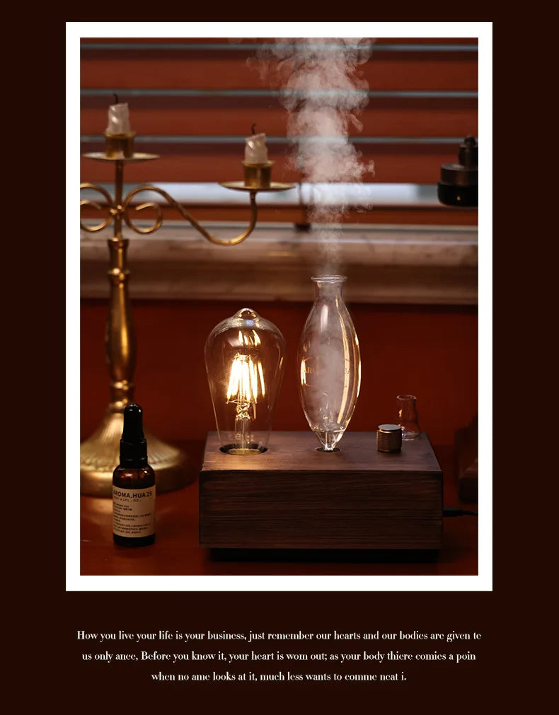 Aroma Diffuser Vintage Tungsten Filament Lamp Aromatherapy Machine Humidifier Lighting Sandalwood Pure  Essential Oil Diffuser