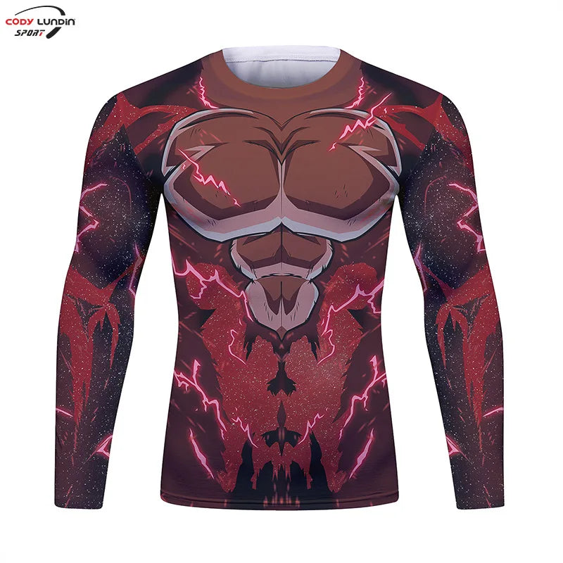 Gym Compression Shirt Men Anime GOKU Cosplay Costume T-Shirt Quick Dry  Long Sleeve Fitness Bodybuilding Workout Sport Shirts
