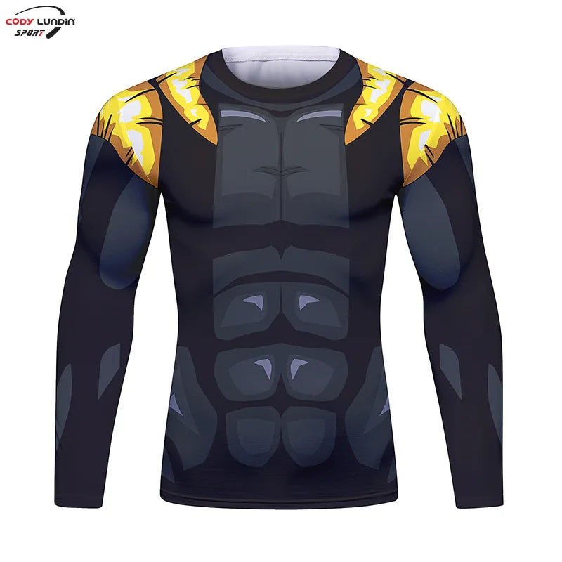 Gym Compression Shirt Men Anime GOKU Cosplay Costume T-Shirt Quick Dry  Long Sleeve Fitness Bodybuilding Workout Sport Shirts