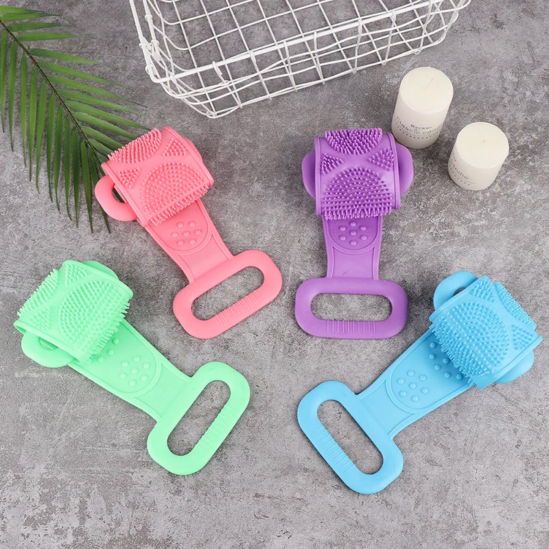 Silicone Body Scrubber Back Massage Exfoliating Sponge Bathroom Bath Brush Scrub Shower Brush Body Wash Scrub Removal Bath Spong