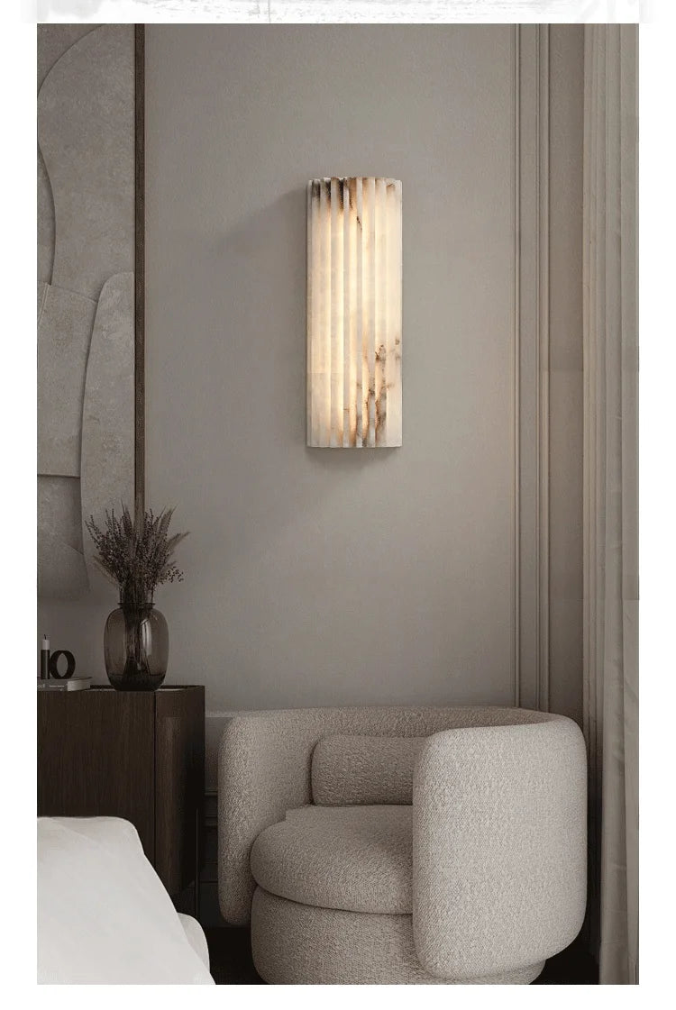 Modern Minimalist Marble Wall Lamp Bedside Lamp Bedroom Italian Style Light Luxury Designer Personalized Living Room TV Sconce