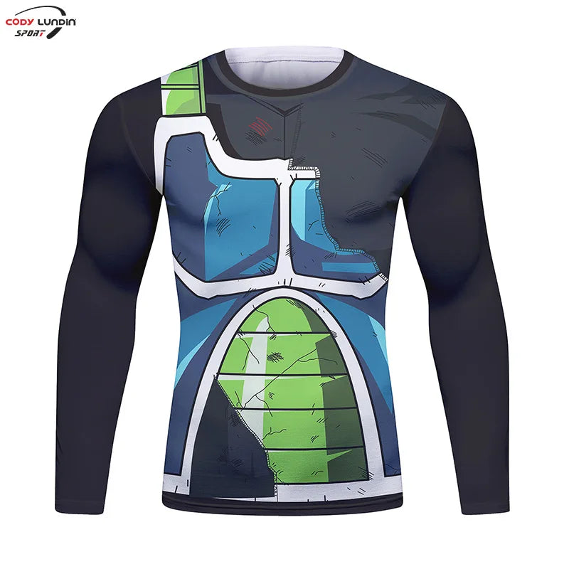 Gym Compression Shirt Men Anime GOKU Cosplay Costume T-Shirt Quick Dry  Long Sleeve Fitness Bodybuilding Workout Sport Shirts