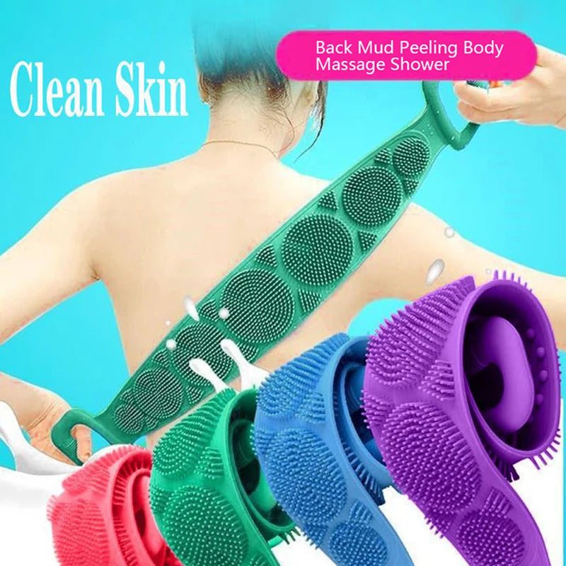 Silicone Body Scrubber Back Massage Exfoliating Sponge Bathroom Bath Brush Scrub Shower Brush Body Wash Scrub Removal Bath Spong