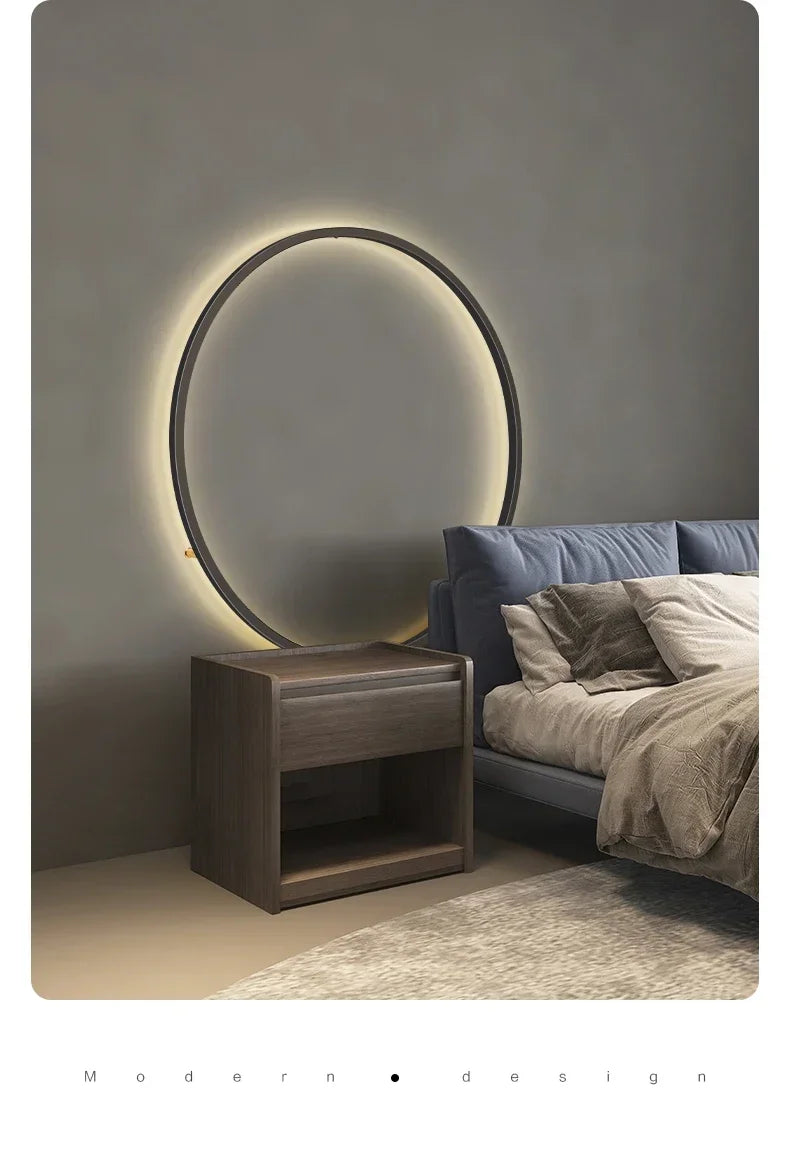 Modern Decor LED Wall Lamp For Bedroom Living Room Home Nordic Design Round Ring Indoor USB Wall Sconce Lighting Fixture