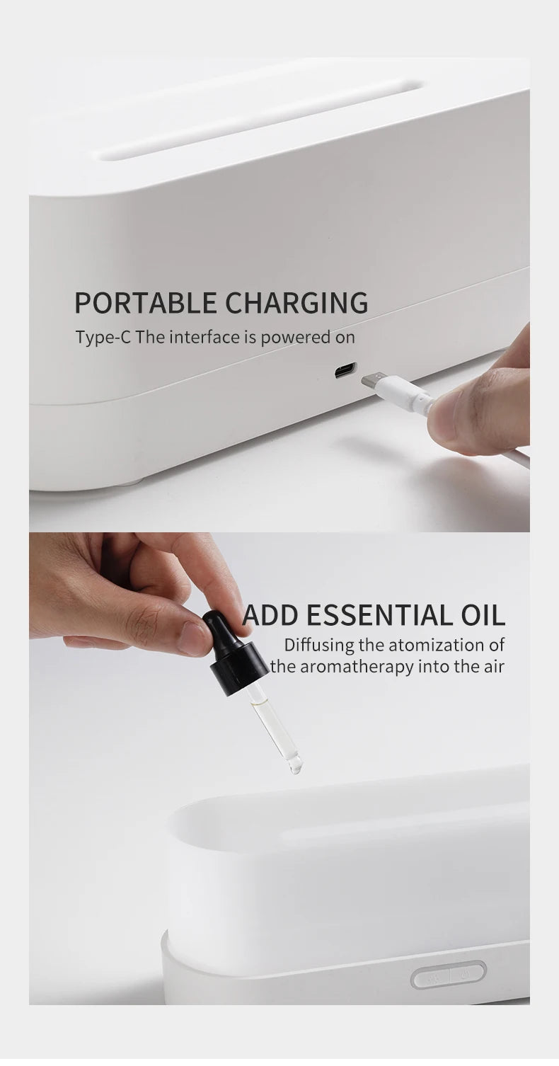 160ml Flame Diffuser Humidifier 7 Colors Light Changing Essential Oil Diffusers Aromatherapy Diffusers for Home Office Bedroom