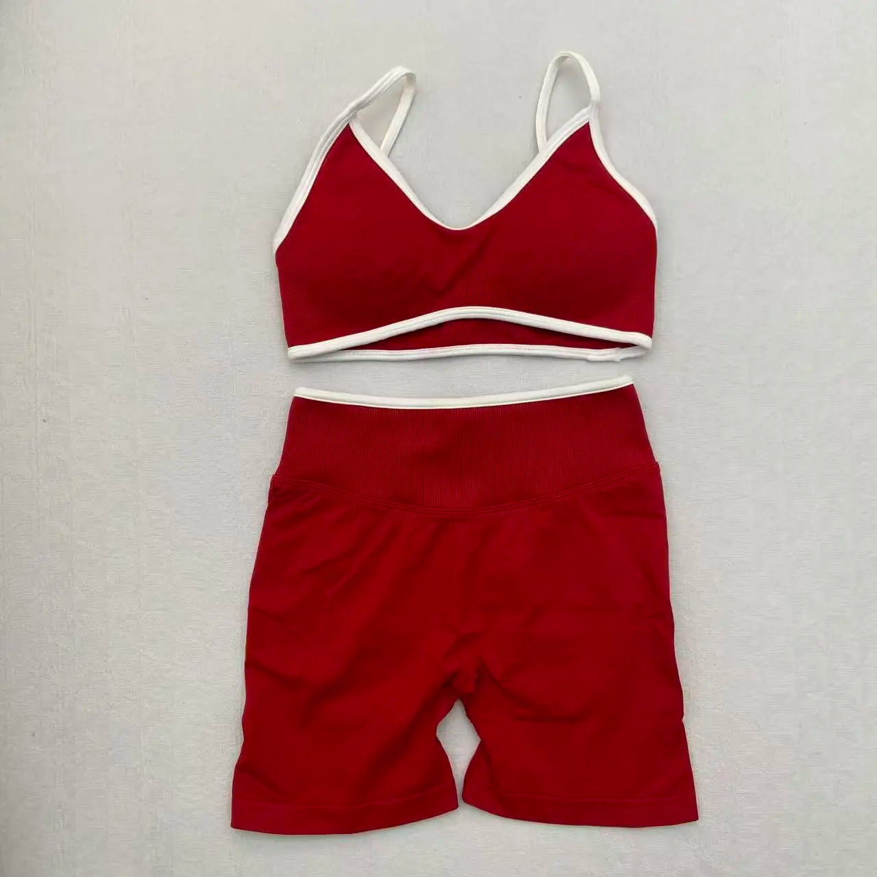 2 Pcs Seamless Yoga Set Women Yoga Tight Pants Set Sling Sports Bra Gym Clothing Workout Shorts Set