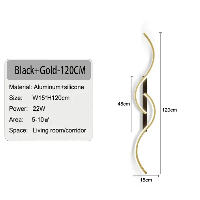 Modern Minimalist Long Strip Wall Lamp Minimalist Bedroom Living Room Grid Lamp Sofa TV Background Decorative Lamp