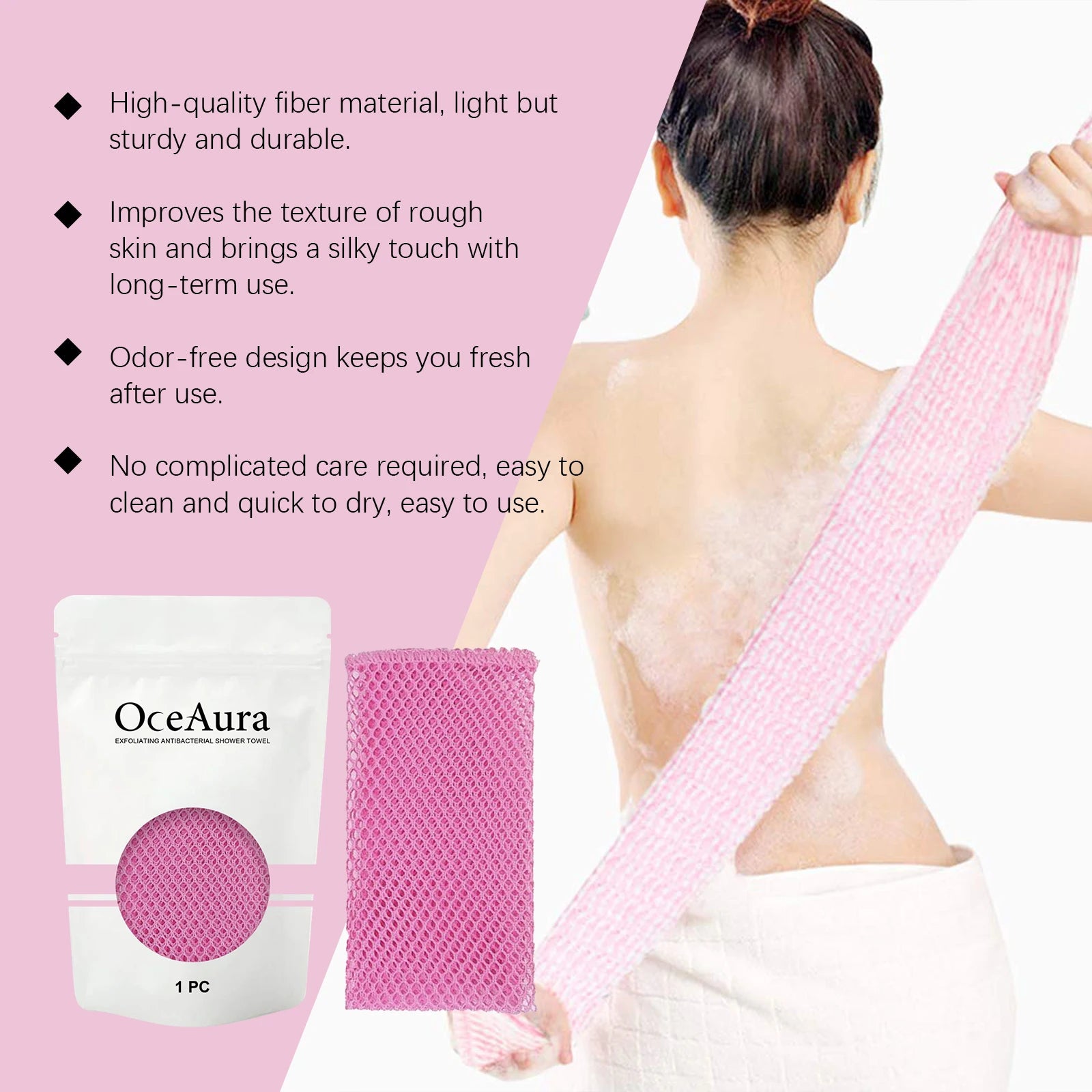 Back Scrub Washcloth For Body Exfoliating Shower Towel Cleansing Skin Polishing Cloth Oil Control Dirt Removal Bath Accessories