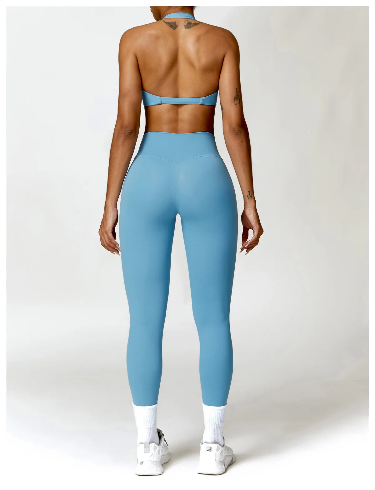 Women Seamless Yoga Set 2PCS Gym Clothes for Female Workout Halter Bra High Waist Leggings Sexy Fitness Sportswear Sports Suits