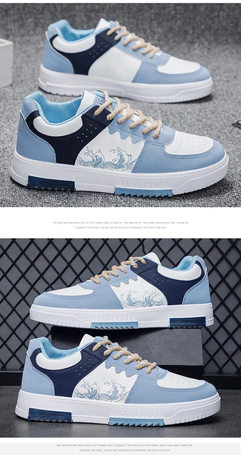 Men's Thick Soles Casual Shoes Four Seasons Soft Sole Low Tops Outdoor Walking Shoes Fashion Sports Board Shoes Vulcanized Shoes