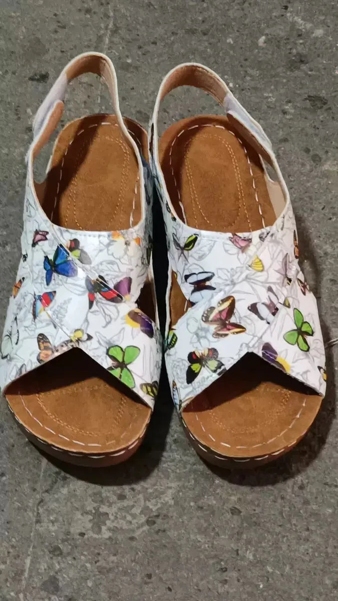 New Women's Contrast Color Wedge Sandals Summer Peep Toe Non Slip Beach Shoes Woman Comfortable Platform Roman Sandalias