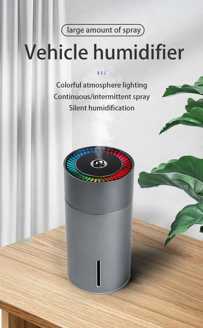 Humidifier Diffuser For Car Small 260ml Air Humidification Led Light Aromatherapy Machine Home Bedroom Big Spray