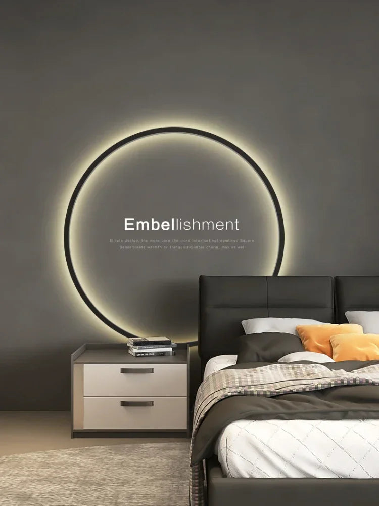 Modern Decor LED Wall Lamp For Bedroom Living Room Home Nordic Design Round Ring Indoor USB Wall Sconce Lighting Fixture