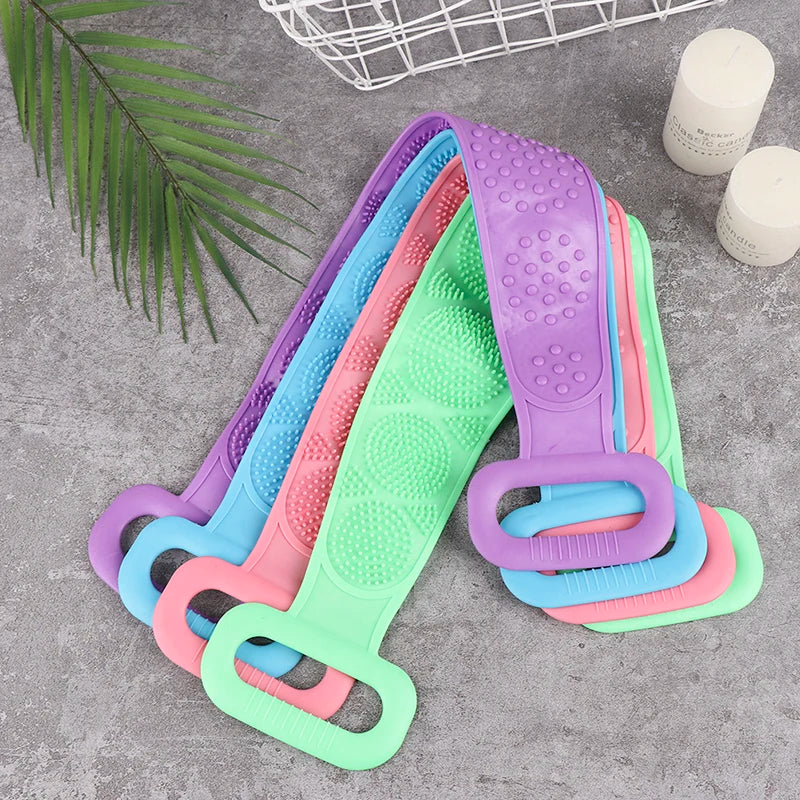 Silicone Body Scrubber Back Massage Exfoliating Sponge Bathroom Bath Brush Scrub Shower Brush Body Wash Scrub Removal Bath Spong