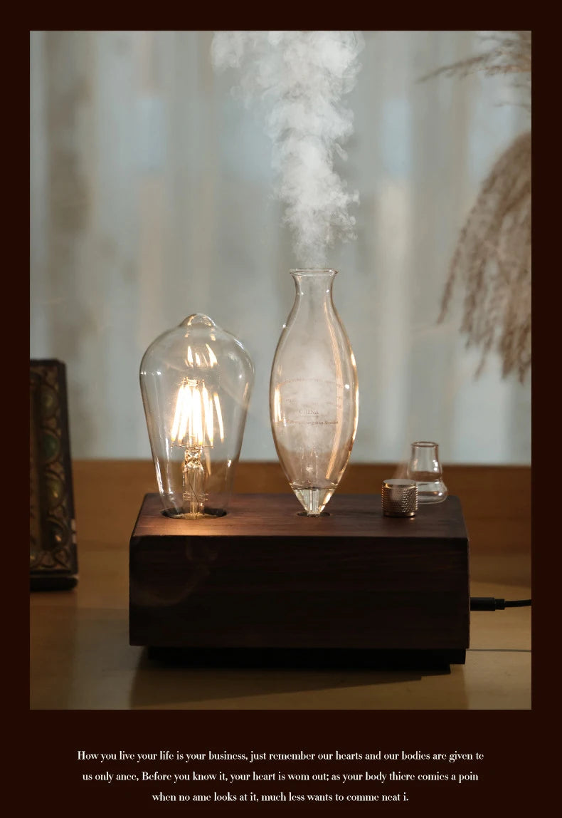 Aroma Diffuser Vintage Tungsten Filament Lamp Aromatherapy Machine Humidifier Lighting Sandalwood Pure  Essential Oil Diffuser