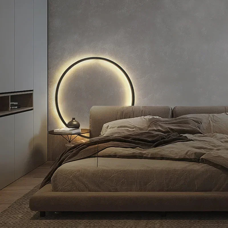 Modern Decor LED Wall Lamp For Bedroom Living Room Home Nordic Design Round Ring Indoor USB Wall Sconce Lighting Fixture