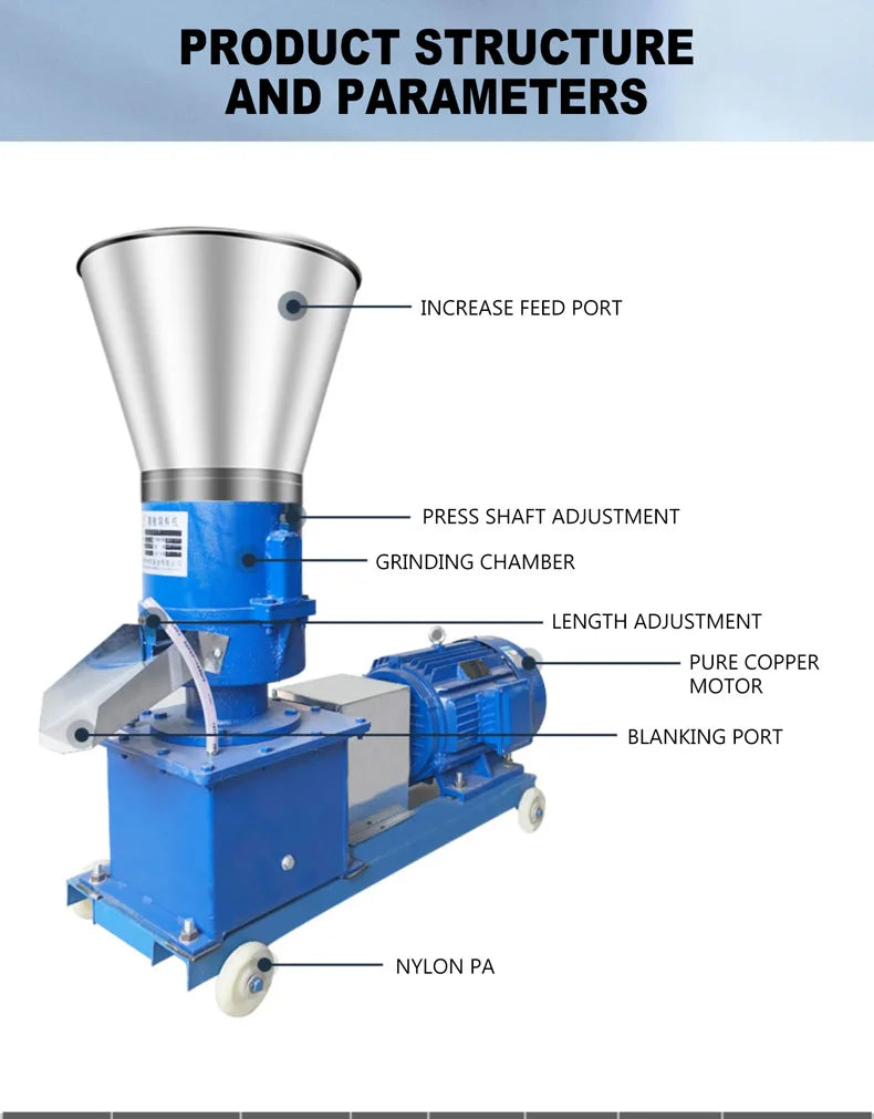 Electric Rotary Animal Feed Granulator Pellet Mill Feed Food Pellet Making Machine for Grain Straw Fish Chicken Pig Poultry