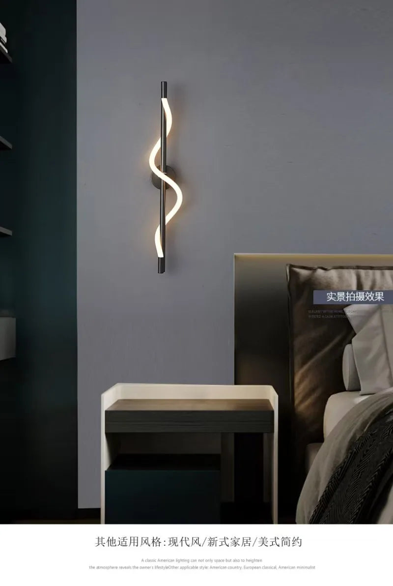 Bedroom Bedside LED Wall Lamp Italian Minimalist Designer Creative Art Living Room TV Background Corridor Staircase Decoration