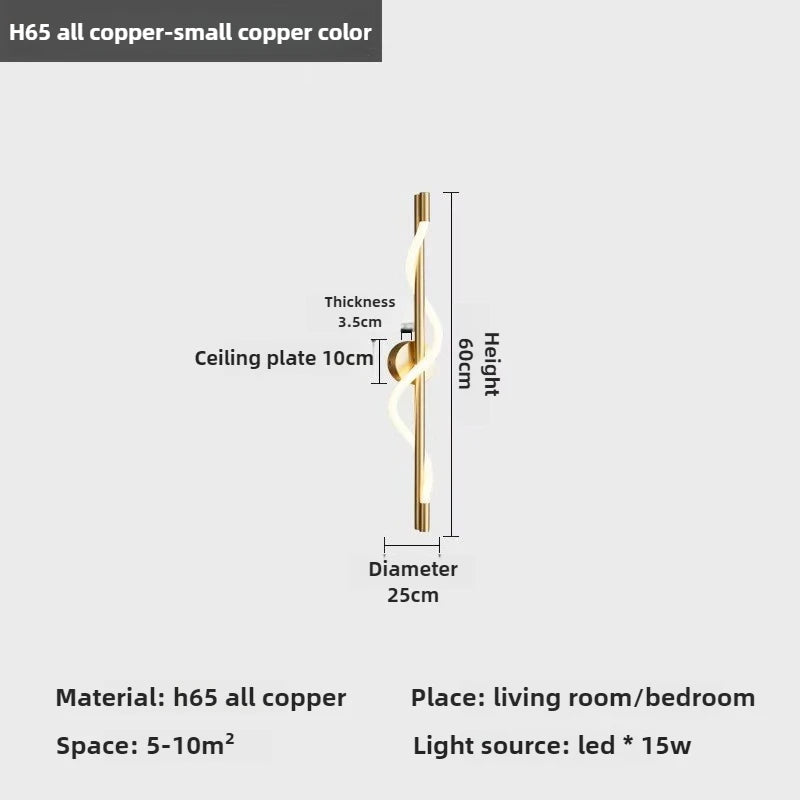 Bedroom Bedside LED Wall Lamp Italian Minimalist Designer Creative Art Living Room TV Background Corridor Staircase Decoration