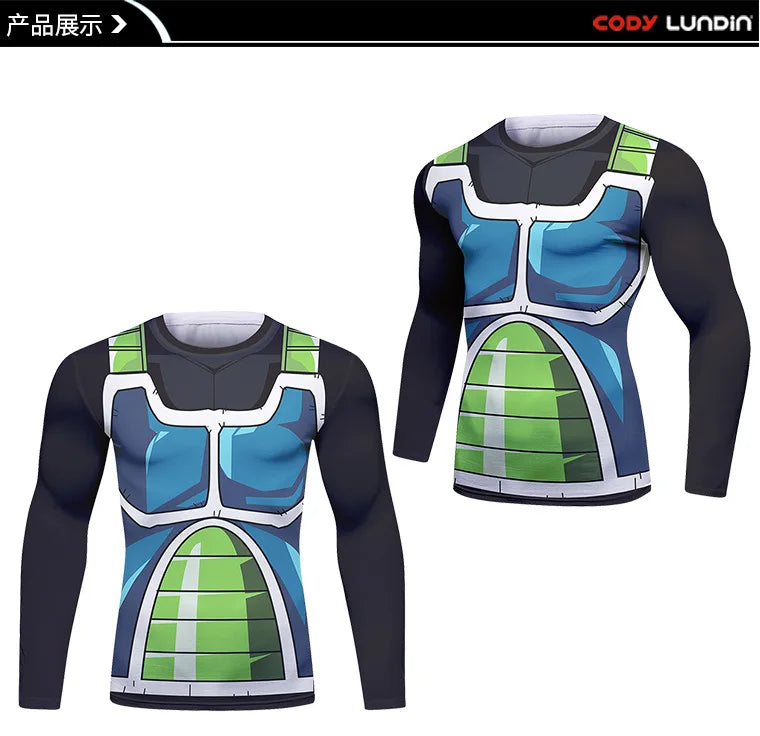 Gym Compression Shirt Men Anime GOKU Cosplay Costume T-Shirt Quick Dry  Long Sleeve Fitness Bodybuilding Workout Sport Shirts