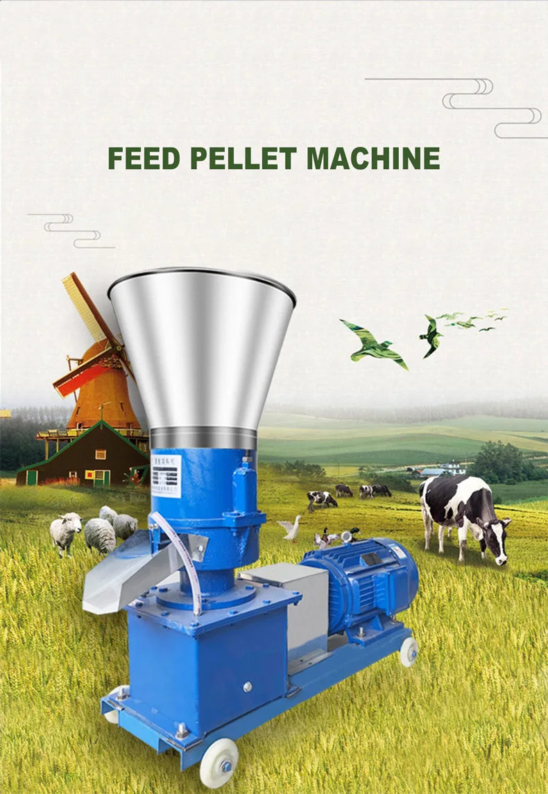 Electric Rotary Animal Feed Granulator Pellet Mill Feed Food Pellet Making Machine for Grain Straw Fish Chicken Pig Poultry
