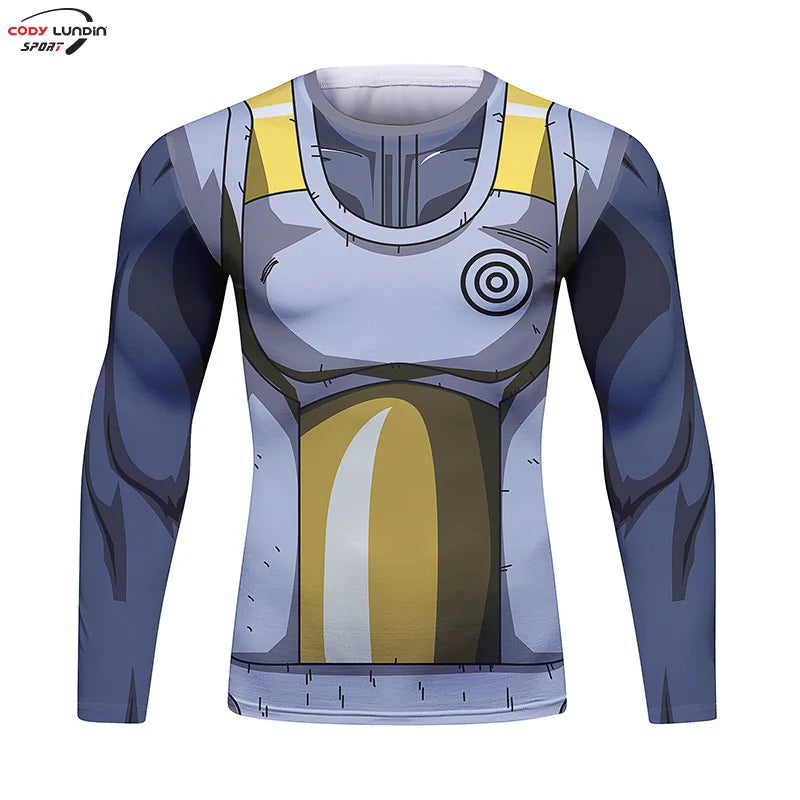 Gym Compression Shirt Men Anime GOKU Cosplay Costume T-Shirt Quick Dry  Long Sleeve Fitness Bodybuilding Workout Sport Shirts