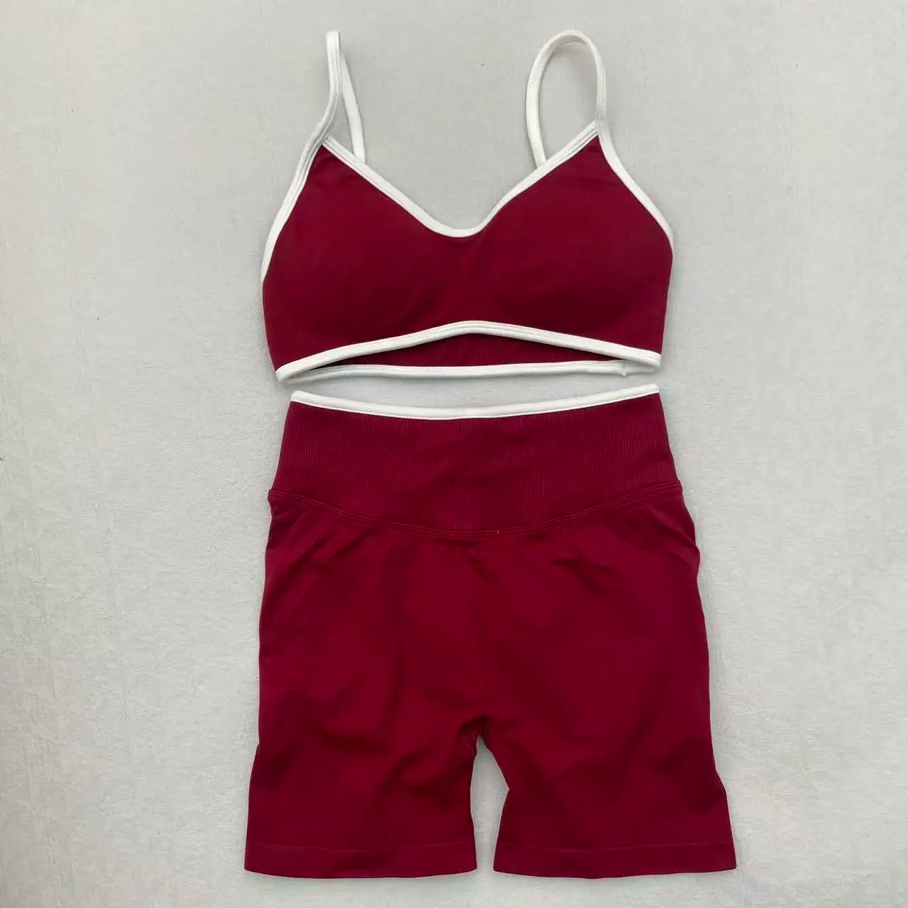 2 Pcs Seamless Yoga Set Women Yoga Tight Pants Set Sling Sports Bra Gym Clothing Workout Shorts Set