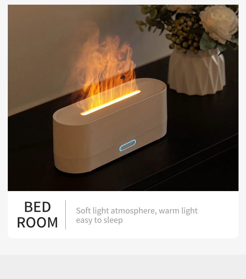 160ml Flame Diffuser Humidifier 7 Colors Light Changing Essential Oil Diffusers Aromatherapy Diffusers for Home Office Bedroom