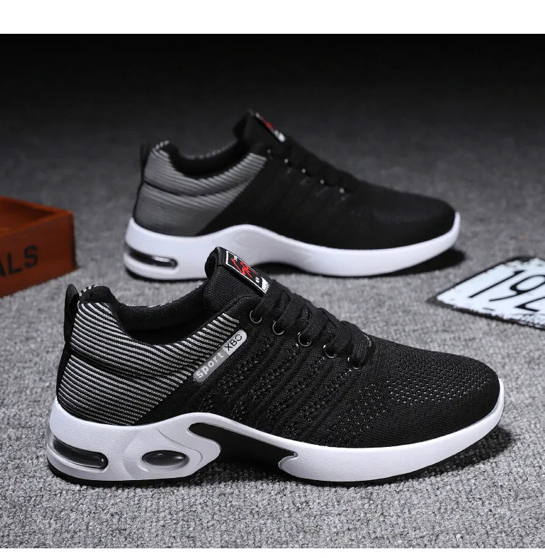 Men's Trendy Breathable Lace-Up Running Shoes Korean Light Casual Sports Sneakers