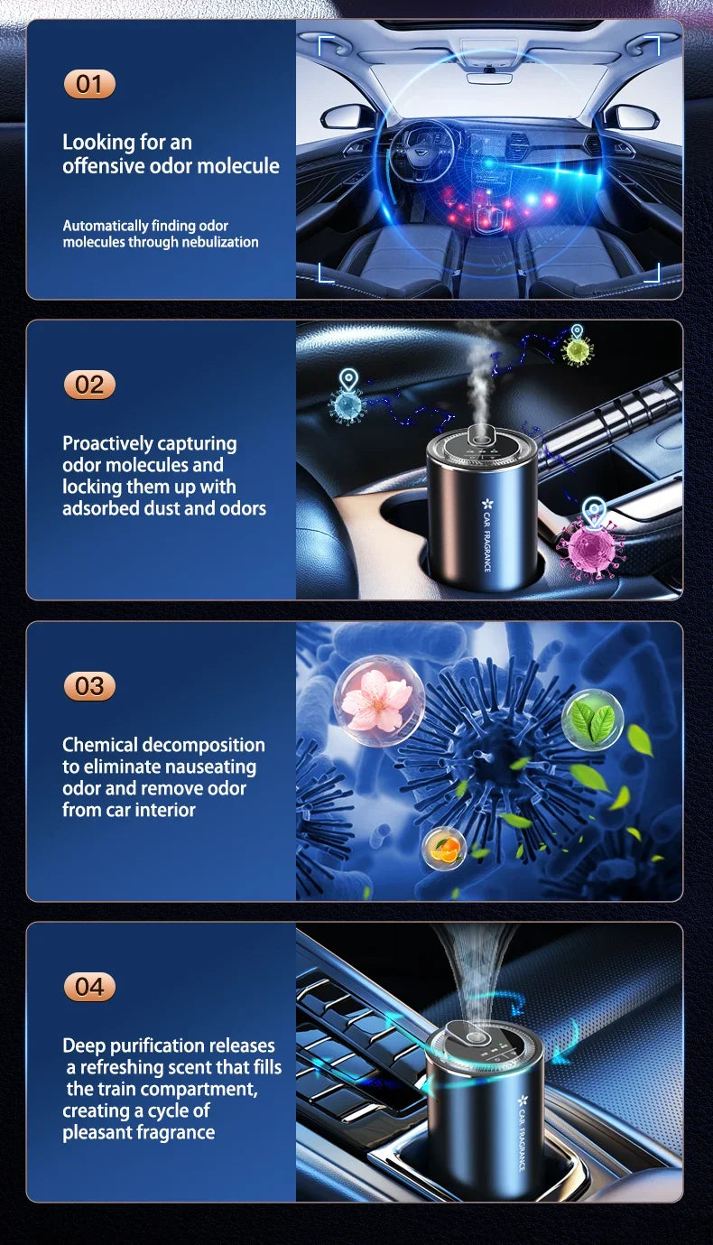 Car Diffusers For Essential Oils Aromatherapy Diffuser 50ML Fragrance Diffuser Waterless Auto Off Scent Machine For Room Car