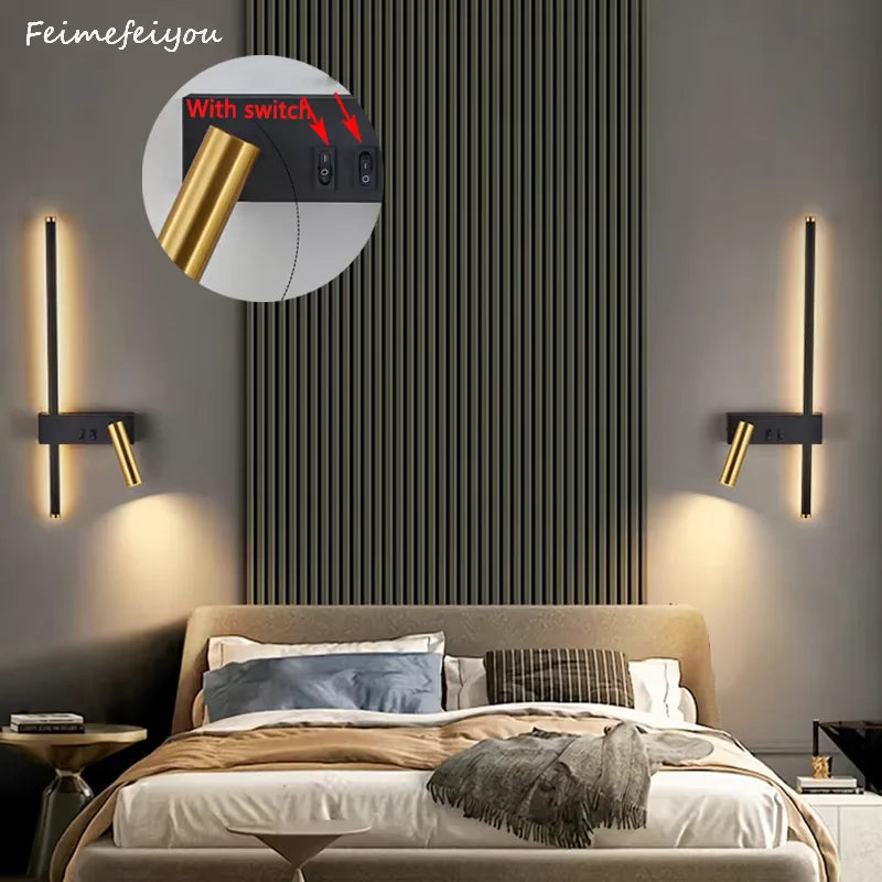 Modern LED Wall Sconce For Bedroom Bedside Living Sofa Background Wall Lights Lighting Fixture Home Decoratioan Wall Lamps
