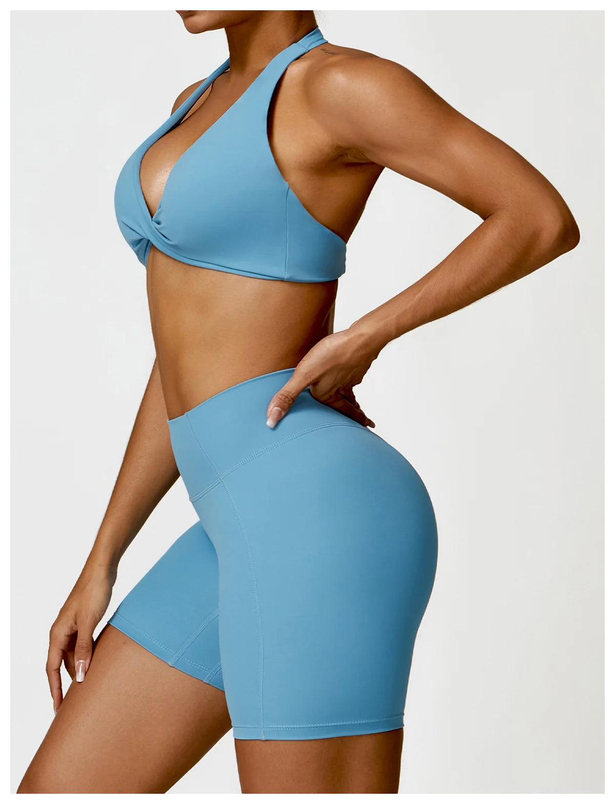 Women Seamless Yoga Set 2PCS Gym Clothes for Female Workout Halter Bra High Waist Leggings Sexy Fitness Sportswear Sports Suits